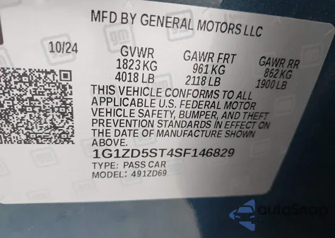 2025 Chevrolet Malibu Fwd 1Lt from USA, damaged, VIN 1G1ZD5ST4SF146829